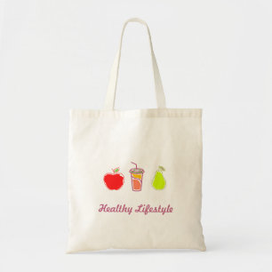 Tote Bag Vie Saine Nourriture Colorée Et Boisson Art