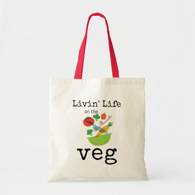 Tote Bag Vie sur le Véguin Végétarien Humour végétarien (Devant)