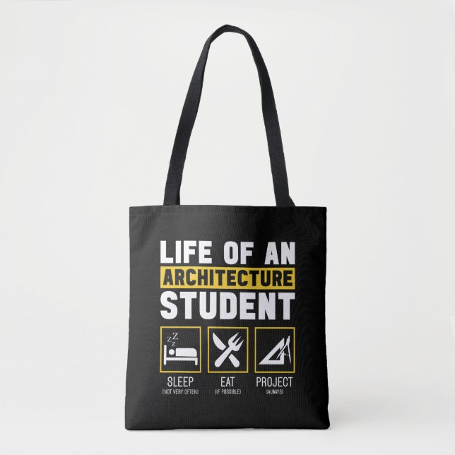 Tote Bag Vie Sur Un Travail D'Architecte Étudiant En Archit (Devant)