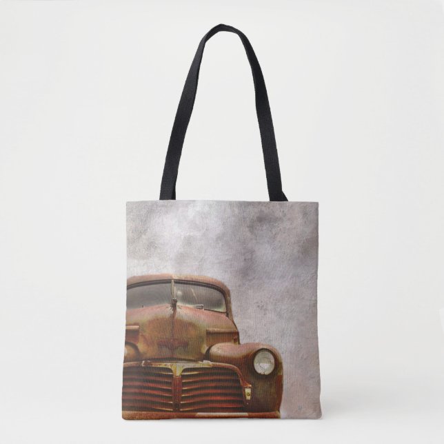 Tote Bag Vieille voiture ancienne rouillée (Devant)