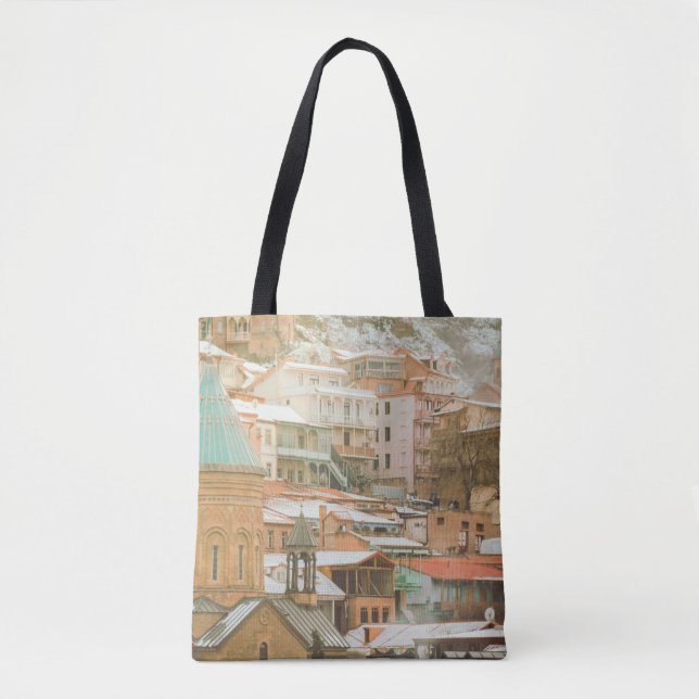 Tote Bag Vieilles bâtisses historiques de Tbilissi. Caucase (Devant)
