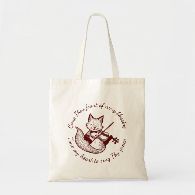Tote Bag Viens Fount ~ Tune My Heart Copper Fox (Devant)