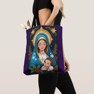 Tote Bag Vierge catholique chrétienne Marie Noël