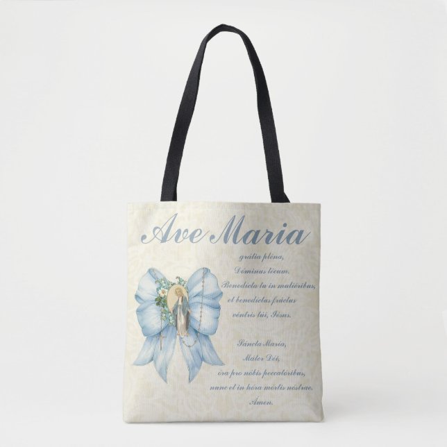 Tote Bag Vierge catholique Marie Ave Maria Bébé Jésus Flora (Devant)