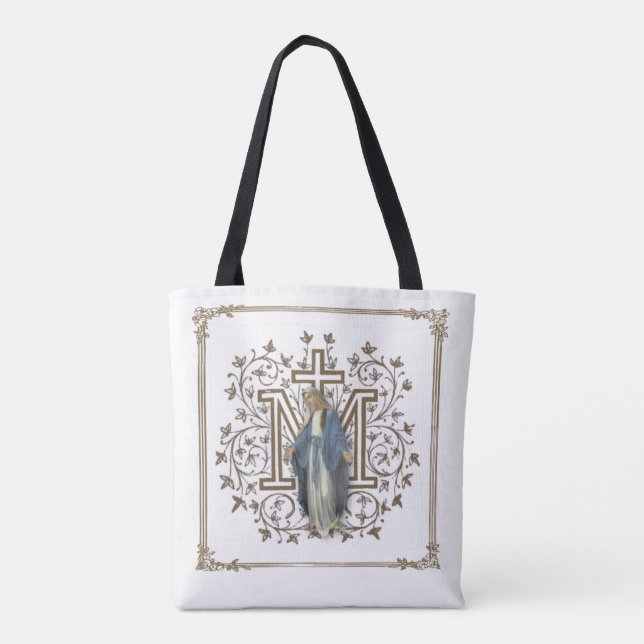 Tote Bag Vierge catholique Marie Ave Maria en latin (Dos)