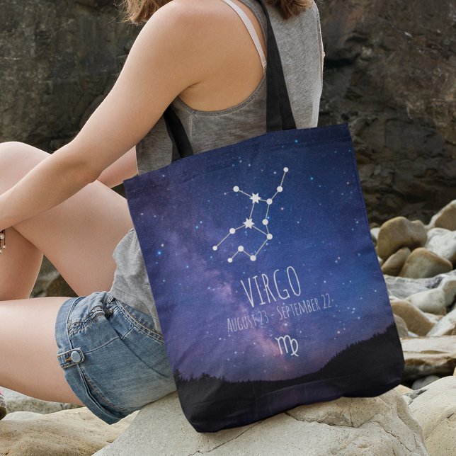 Tote Bag Vierge | Constellation Zodiaque personnalisée (Créateur téléchargé)