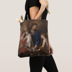 Tote Bag Vierge et enfant avec la musique faisant des anges