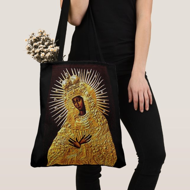 Tote Bag Vierge noire en prière ... Poster (De près)