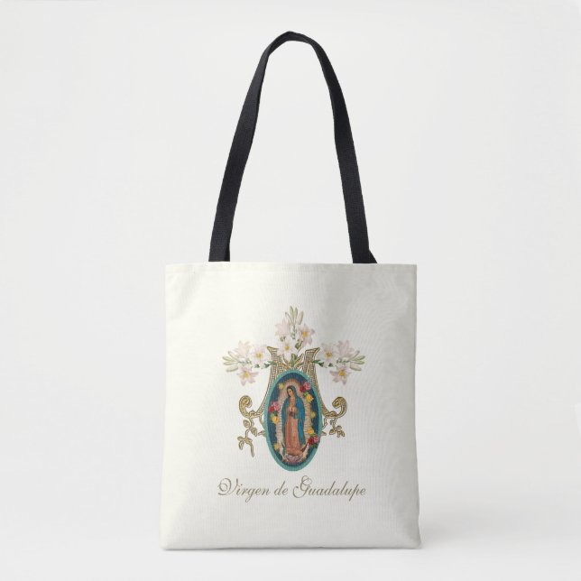 Tote Bag Vierge religieuse Marie Croix mariale Guadalupe (Devant)