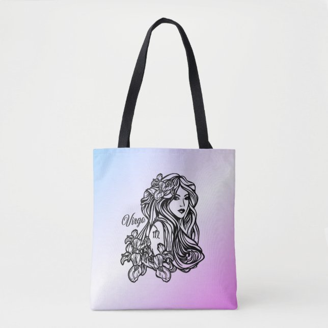 Tote Bag Vierge Vierge Zodiaque Violet (Devant)