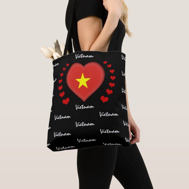 Tote Bag Vietnam Flag, Coeur Vietnamien Mode/sport (De près)