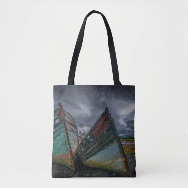 Tote Bag Vieux bateaux de pêche (Devant)
