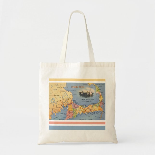 Tote Bag Vieux Cape Cod Massachusetts carte (Devant)