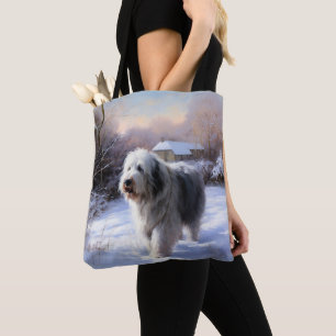 Tote Bag Vieux Chien de Berger Anglais Laissez Tomber la Ne