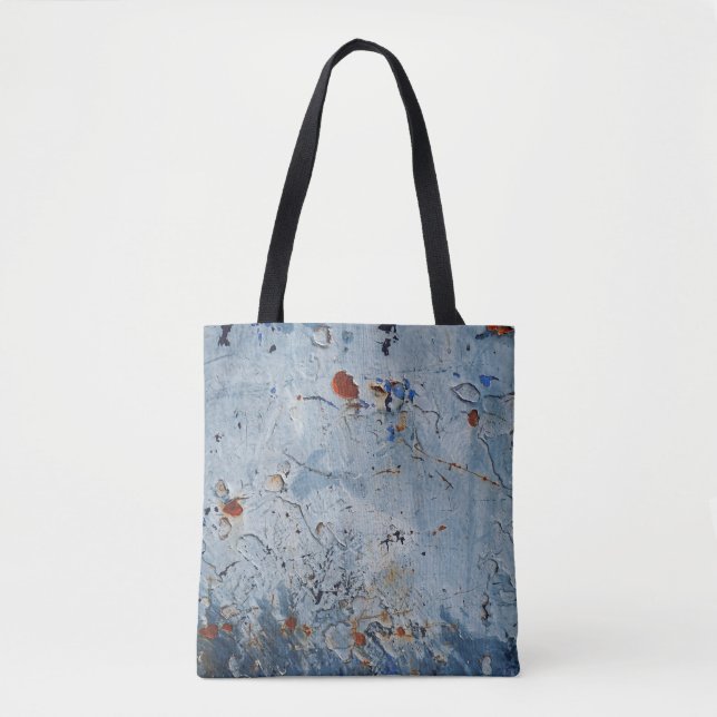 Tote Bag Vieux corrode de tôle bleu fer (Devant)