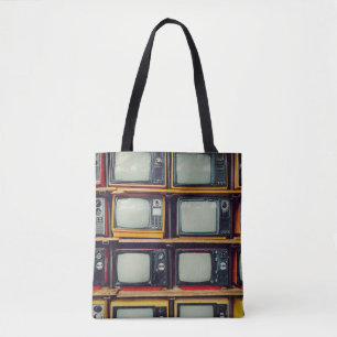 Tote Bag Vieux écran noir de télévision rétro
