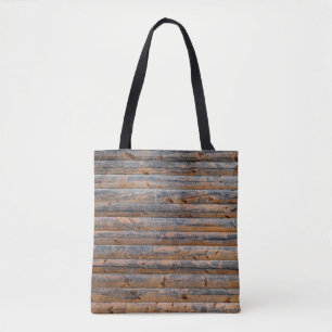 Tote Bag Vieux mur de planches en bois avec fissures. Poutr
