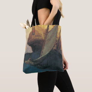 Tote Bag Vieux Pirate, Attaque d'un galion par Howard Pyle