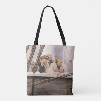 Tote Bag Vieux Pirates Brig Covenant dans un brouillard par