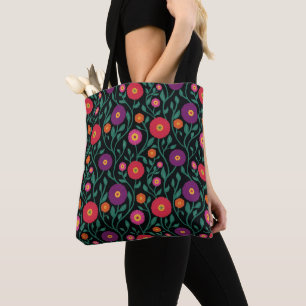 Tote Bag Vigne Fleur de milieu de siècle Guirlande de jar