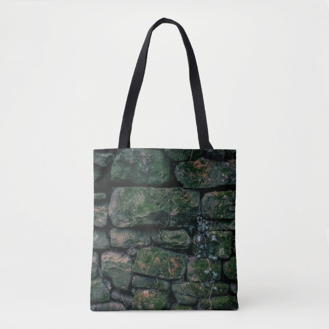 Tote Bag Vignes Brown sur blocs de pierre empilés (Devant)