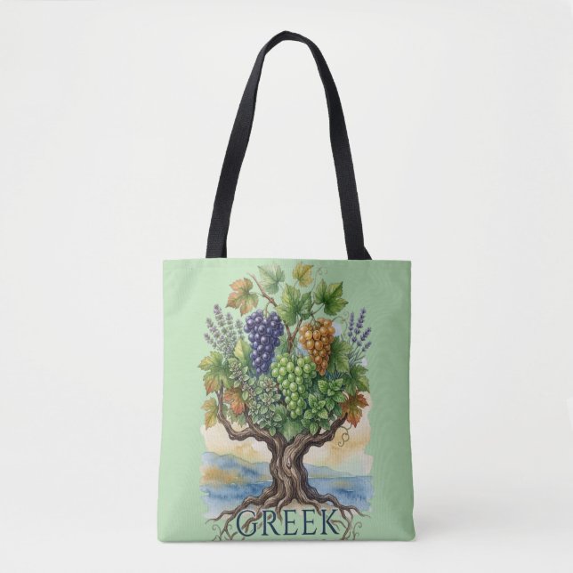 Tote Bag Vignobles Grecs Côtiers – Authenticité Enracinée  (Devant)