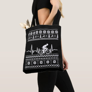 Tote Bag Vilain pull Joyeux Noël à vélo