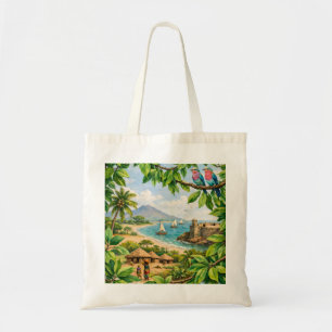 Tote Bag Village de la côte tropicale du Mozambique