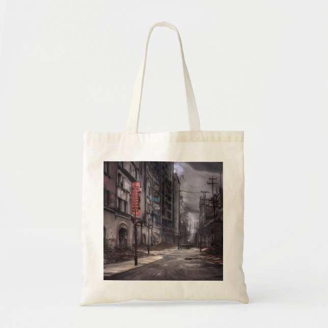 Tote Bag Ville abandonnée | Dystopie post-apocalyptique (Devant)
