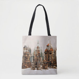 Tote Bag Ville de fantasy futuriste Art de paysage urbain S
