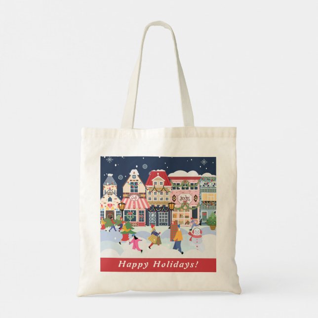 Tote Bag Ville de Noël Whimsy Personnaliser (Dos)