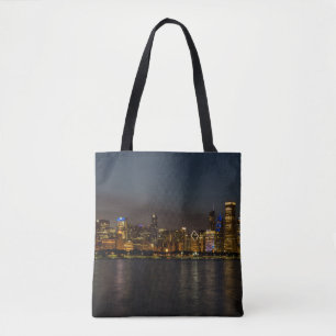 Tote Bag Ville de nuit de Chicago