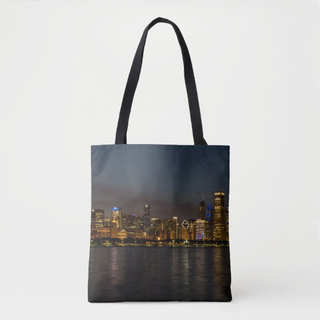 Tote Bag Ville de nuit de Chicago (Devant)