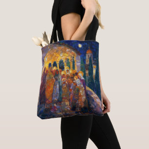 Tote Bag Ville de nuit néo-impressionniste