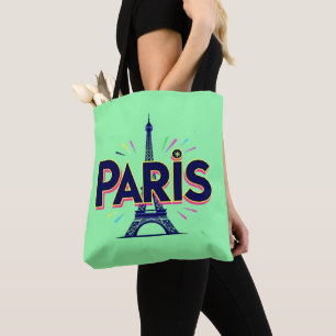 Tote Bag Ville des Lumières : Typographie de Paris Gras Art