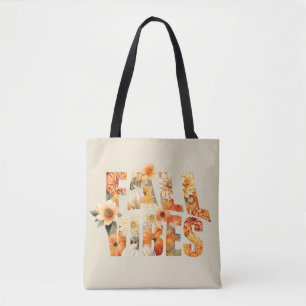 Tote Bag Villes d'automne aquarelle fleur sauvage feuille a
