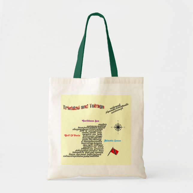 Tote Bag Villes et villages du Trinidad-et-Tobago (Devant)