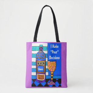 Tote Bag Vin drôle fourre-tout indiquant, je fais pour