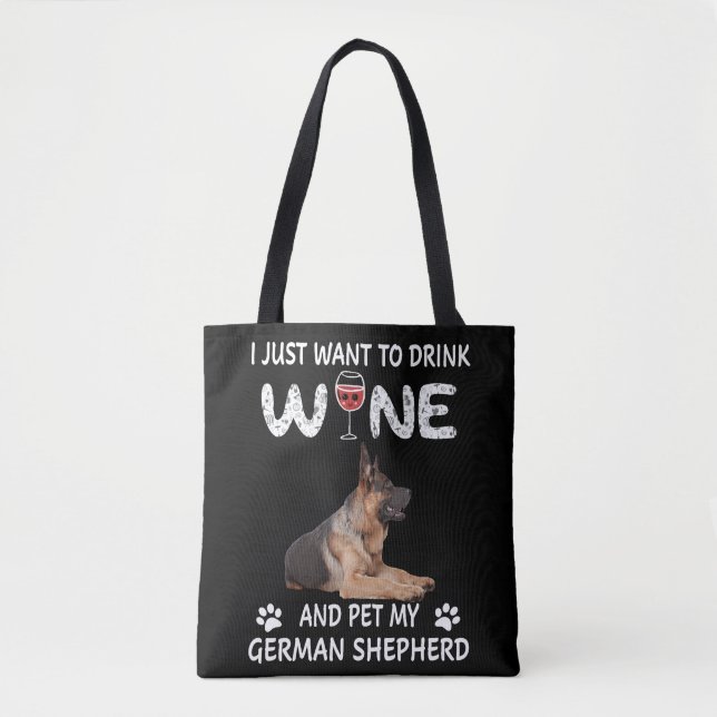 Tote Bag Vin Et Animal De Compagnie Mon Berger Allemand (Devant)