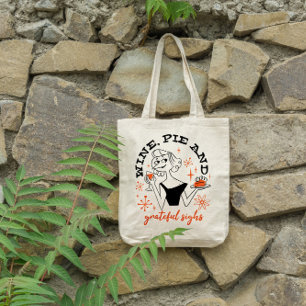 Tote Bag Vin Et Tarte Thanksgiving