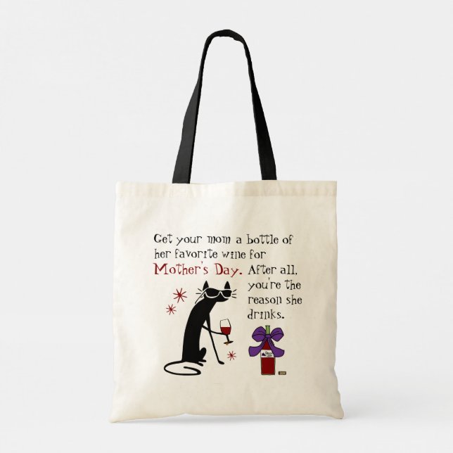 Tote Bag Vin pour la fête des mères (Dos)