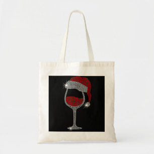 Tote Bag Vin Santa Hat Boule de Noël Boule de pierre