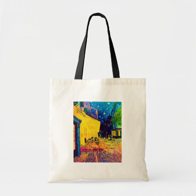 Tote Bag Vincent Van Gogh - Café Terrasse Au Night Pop Art (Devant)