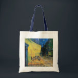 Tote Bag Vincent van Gogh Café Terrasse en soirée<br><div class="desc">Le "Cafe Terrace at Night" de Vincent van Gogh est une oeuvre d'art quintessence qui incarne la brillance de l'artiste et son lien avec le monde nocturne. Dessinant une charmante terrasse de café baignée par la lumière chaude des lampes à gaz sous un ciel étoilé, ce tableau saisit l'essence du...</div>