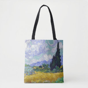 Tote Bag Vincent Van Gogh - Champ de blé avec cyprès