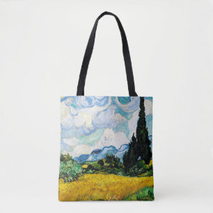 Tote Bag Vincent Van Gogh Champ de blé avec cyprès (1889)