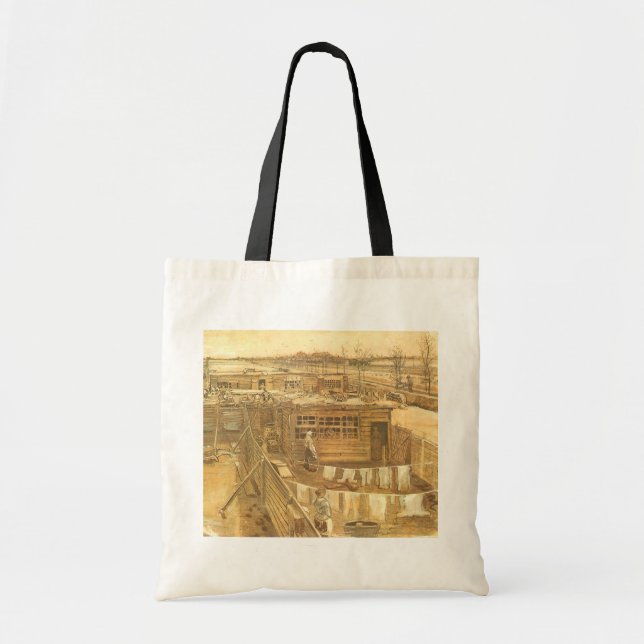 Tote Bag Vincent van Gogh - Cour de charpentier et lessive (Devant)