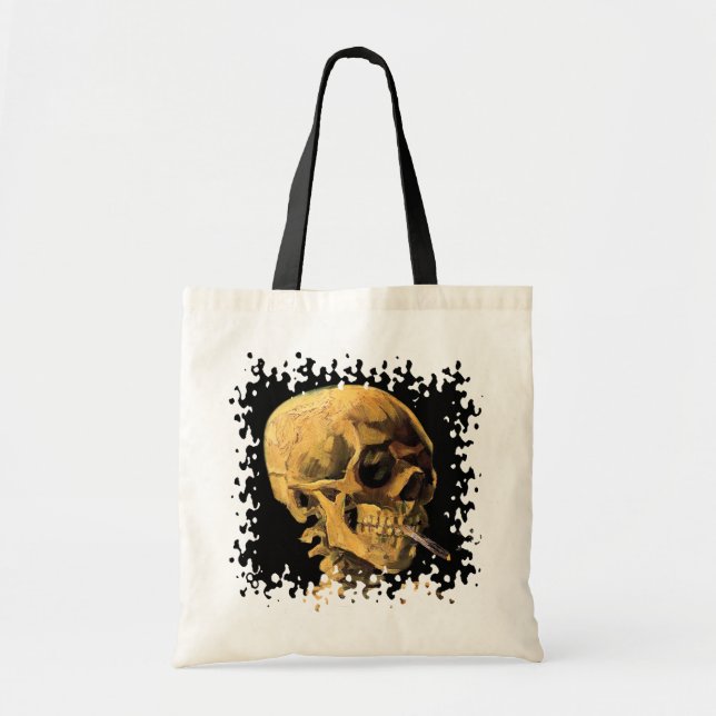 Tote Bag Vincent Van Gogh - Crâne avec cigarette brûlante (Devant)