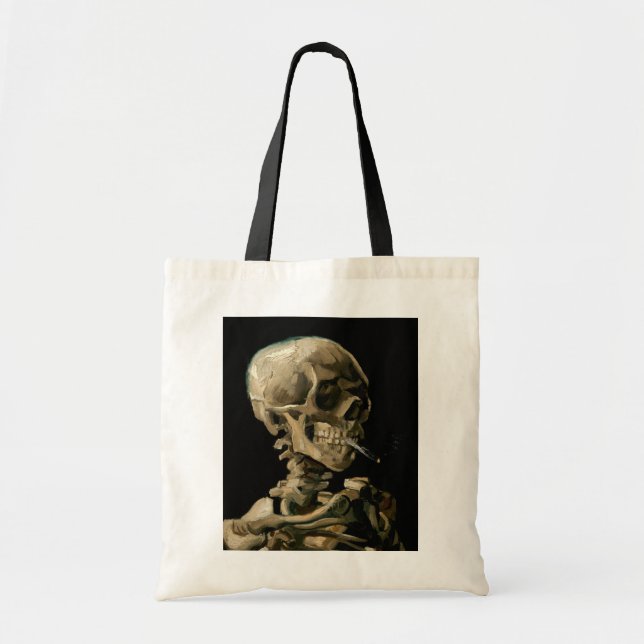 Tote Bag Vincent van Gogh - Crâne avec cigarette brûlante (Devant)