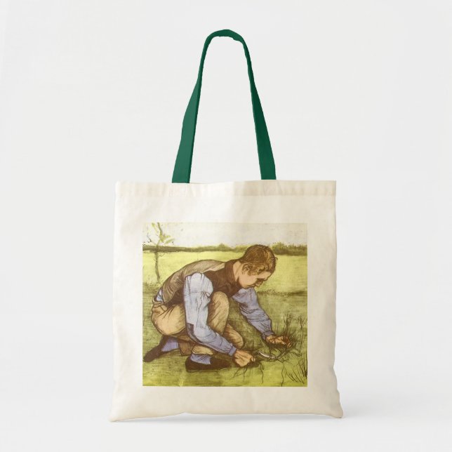 Tote Bag Vincent van Gogh - Garçon coupant l'herbe avec la  (Devant)